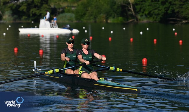 Jessica Morrison (b), Annabelle Mcintyre (s), Women's Pair, Australia, 2023 World Rowing Cup III, Lucerne, Switzerland / Detlev Seyb/MyRowingPhoto.com