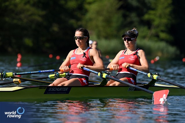 Salome Ulrich (b), Sofia Meakin (s), Women's Double Sculls, Switzerland, 2023 World Rowing Cup III, Lucerne, Switzerland / Detlev Seyb/MyRowingPhoto.com