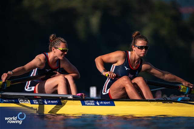 Chloe Brew (b), Juliette Perry (s), Women's Pair, Great Britain, 2023 World Rowing Cup III, Lucerne, Switzerland / World Rowing/Benedict Tufnell