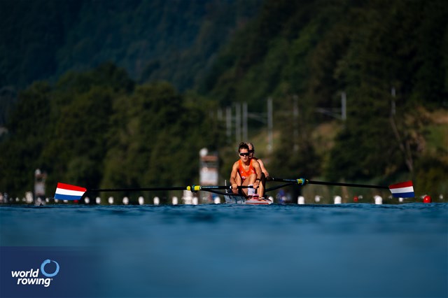 Ilse Kolkman (b), Willemijn Mulder (s), Women's Pair, Netherlands, 2023 World Rowing Cup III, Lucerne, Switzerland / World Rowing/Benedict Tufnell