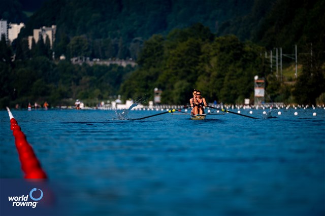 Chloe Brew (b), Juliette Perry (s), Women's Pair, Great Britain, 2023 World Rowing Cup III, Lucerne, Switzerland / World Rowing/Benedict Tufnell