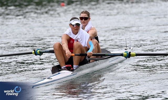 Hedvig Rasmussen (b), Fie Udby Erichsen (s), Women's Pair, Denmark, 2023 World Rowing Cup III, Lucerne, Switzerland / Detlev Seyb/MyRowingPhoto.com