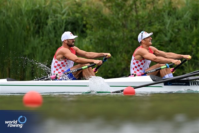 Martin Sinkovic (b), Valent Sinkovic (s), Men's Double Sculls, Croatia, 2023 World Rowing Cup III, Lucerne, Switzerland / Detlev Seyb/MyRowingPhoto.com