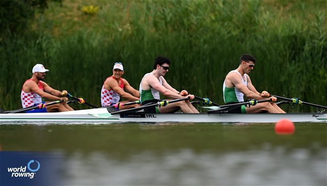 Daire Lynch (b), Philip Doyle (s), Men's Double Sculls, Ireland, 2023 World Rowing Cup III, Lucerne, Switzerland / Detlev Seyb/MyRowingPhoto.com