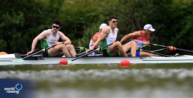 Daire Lynch (b), Philip Doyle (s), Men's Double Sculls, Ireland, 2023 World Rowing Cup III, Lucerne, Switzerland / Detlev Seyb/MyRowingPhoto.com
