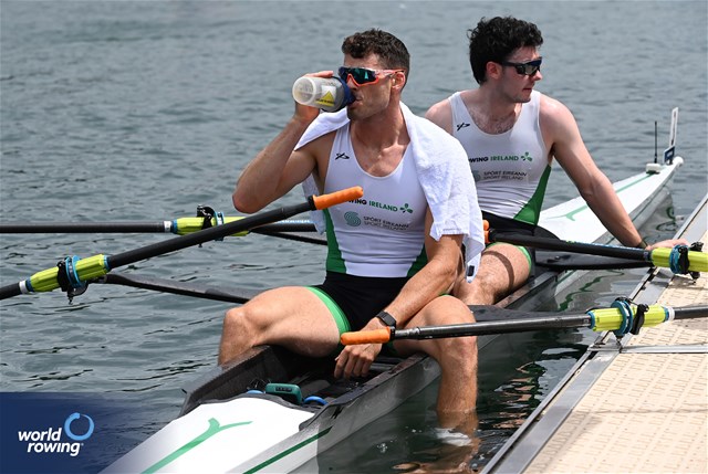Daire Lynch (b), Philip Doyle (s), Men's Double Sculls, Ireland, 2023 World Rowing Cup III, Lucerne, Switzerland / Detlev Seyb/MyRowingPhoto.com