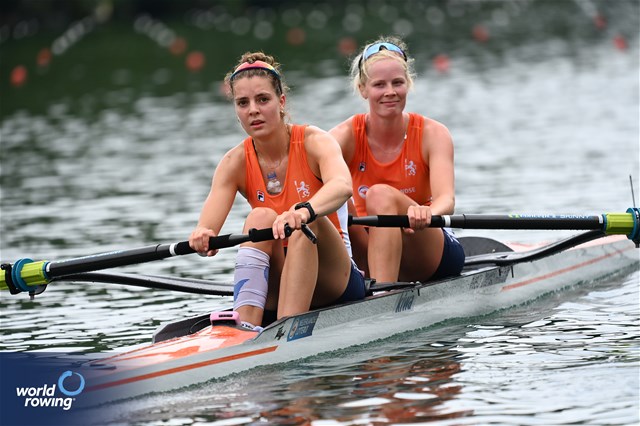 Ilse Kolkman (b), Willemijn Mulder (s), Women's Pair, Netherlands, 2023 World Rowing Cup III, Lucerne, Switzerland / Detlev Seyb/MyRowingPhoto.com