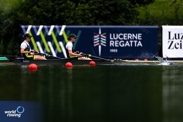 Jessica Morrison (b), Annabelle Mcintyre (s), Women's Pair, Australia, 2023 World Rowing Cup III, Lucerne, Switzerland / World Rowing/Benedict Tufnell
