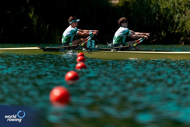 Fintan Mc Carthy (b), Paul O'Donovan (s), Lightweight Men's Double Sculls, Ireland, 2023 World Rowing Cup III, Lucerne, Switzerland / World Rowing/Benedict Tufnell