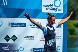 Emma Twigg, Women's Single Sculls, New Zealand, Bronze, 2023 World Rowing Cup III, Lucerne, Switzerland / World Rowing/Benedict Tufnell