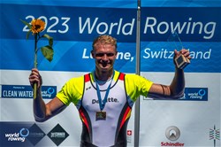 Oliver Zeidler, Men's Single Sculls, Germany, Gold, 2023 World Rowing Cup III, Lucerne, Switzerland / World Rowing/Benedict Tufnell