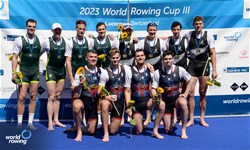 Oliver Wilkes (b), David Ambler, Matthew Aldridge, Freddie Davidson (s), Men's Four, Great Britain, Gold, Alexander Purnell (b), Spencer Turrin, Jack Hargreaves, Alexander Hill (s), Australia, Silver, Tom Murray (b), Logan Ullrich, Ollie Fitzroy Maclean, Matt Macdonald (s), New Zealand, Bronze, 2023 World Rowing Cup III, Lucerne, Switzerland / Detlev Seyb/MyRowingPhoto.com