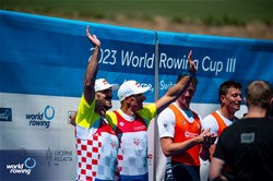 Martin Sinkovic (b), Valent Sinkovic (s), Men's Double Sculls, Croatia, Silver, 2023 World Rowing Cup III, Lucerne, Switzerland / World Rowing/Benedict Tufnell