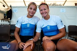 Evangelia Anastasiadou (b), Christina Ioanna Bourmpou (s), Women's Pair, Greece, Bronze, 2023 World Rowing Cup III, Lucerne, Switzerland / World Rowing/Benedict Tufnell