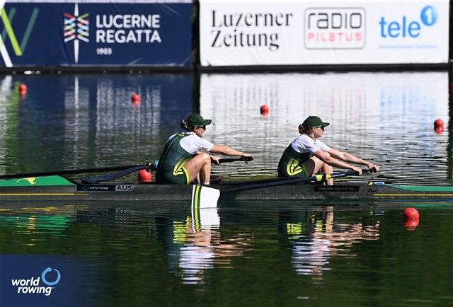 Jessica Morrison (b), Annabelle Mcintyre (s), Women's Pair, Australia, 2023 World Rowing Cup III, Lucerne, Switzerland / Detlev Seyb/MyRowingPhoto.com