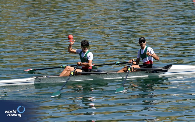 Miguel Angel Carballo Nieto (b), Alexis Bladimir Lopez Garcia (s), Lightweight Men's Double Sculls, Mexico, 2023 World Rowing Cup III, Lucerne, Switzerland / Detlev Seyb/MyRowingPhoto.com