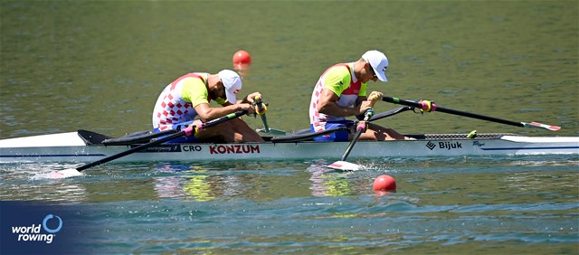 Martin Sinkovic (b), Valent Sinkovic (s), Men's Double Sculls, Croatia, 2023 World Rowing Cup III, Lucerne, Switzerland / Detlev Seyb/MyRowingPhoto.com