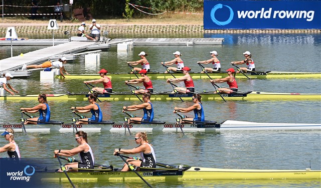 Susanna Pedrola (b), Eleonora Nichifor, Alice Gnatta, Samantha Premerl (s), Women's Quadruple Sculls, Italy, 2023 World Rowing Under 23 Championships, Plovdiv, Bulgaria
