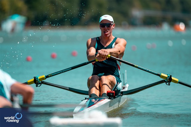 Isaiah Harrison, Men's Single Sculls, United States of America, 2023 World Rowing Under 23 Championships, Plovdiv, Bulgaria © World Rowing / Benedict Tufnell