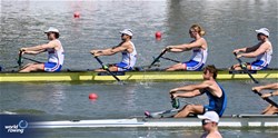 Caspar Griffin (b), Zachary Day, Connor Brown, Oliver Parish (s), Zahir Ala (c), Men's Coxed Four, Great Britain, 2023 World Rowing Under 23 Championships, Plovdiv, Bulgaria