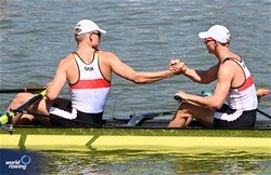 Johann Svoboda (b), Elrond Kullmann, Leonard Brahms, Ben Gebauer (s), Florian Wuenscher (c), Men's Coxed Four, Germany, 2023 World Rowing Under 23 Championships, Plovdiv, Bulgaria