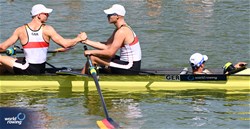 Johann Svoboda (b), Elrond Kullmann, Leonard Brahms, Ben Gebauer (s), Florian Wuenscher (c), Men's Coxed Four, Germany, 2023 World Rowing Under 23 Championships, Plovdiv, Bulgaria