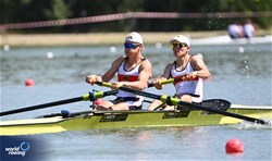 Leonard Allmann (b), Sebastian Merschel (s), Lightweight Men's Pair, Germany, 2023 World Rowing Under 23 Championships, Plovdiv, Bulgaria