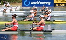 Sally Jones (b), Rachel Weber (s), Women's Pair, Canada, 2023 World Rowing Under 23 Championships, Plovdiv, Bulgaria
