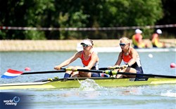 Linn Van Aanholt (b), Noortje Wilms (s), Women's Pair, Netherlands, 2023 World Rowing Under 23 Championships, Plovdiv, Bulgaria