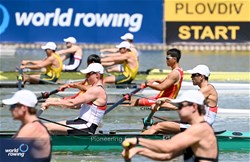 Paul Klapperich (b), Frederik Breuer (s), Men's Pair, Germany, 2023 World Rowing Under 23 Championships, Plovdiv, Bulgaria