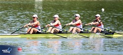Rianne Lagerpusch (b), Lena Woelke, Judith Guhse, Lena Siekerkotte (s), Women's Quadruple Sculls, Germany, 2023 World Rowing Under 23 Championships, Plovdiv, Bulgaria