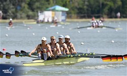 Tim Streib (b), Oskar Kroglowski, Jakob Waldhelm, Yannick Doerr (s), Lightweight Men's Quadruple Sculls, Germany, 2023 World Rowing Under 23 Championships, Plovdiv, Bulgaria