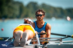 Stefano Pinsone (b), Francesco Bardelli (s), Lightweight Men's Pair, Italy, 2023 World Rowing Under 23 Championships, Plovdiv, Bulgaria © World Rowing / Benedict Tufnell