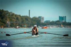 Viktoryia Vasilyeva (b), Veranika Anatska (s), Women's Pair, Individual Neutral Athlete, 2023 World Rowing Under 23 Championships, Plovdiv, Bulgaria © World Rowing / Benedict Tufnell