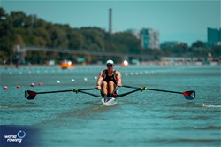 Isaiah Harrison, Men's Single Sculls, United States of America, 2023 World Rowing Under 23 Championships, Plovdiv, Bulgaria © World Rowing / Benedict Tufnell