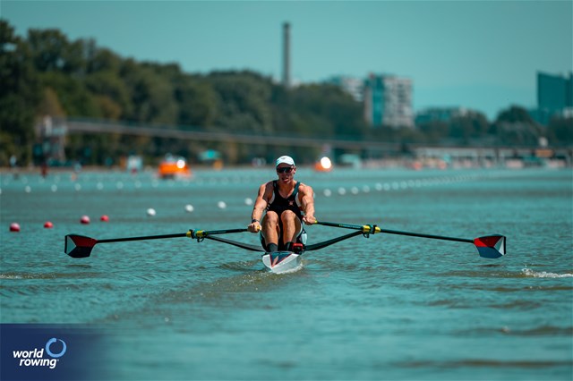Isaiah Harrison, Men's Single Sculls, United States of America, 2023 World Rowing Under 23 Championships, Plovdiv, Bulgaria © World Rowing / Benedict Tufnell