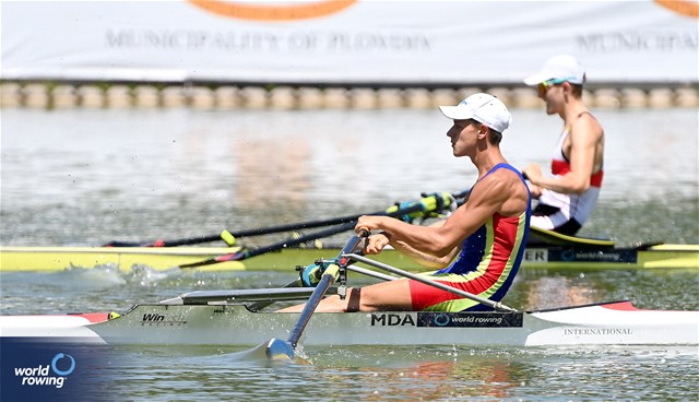 Nichita Naumciuc, Lightweight Men's Single Sculls, Republic of Moldova, 2023 World Rowing Under 23 Championships, Plovdiv, Bulgaria © Detlev Seyb / MeinRuderBild.com