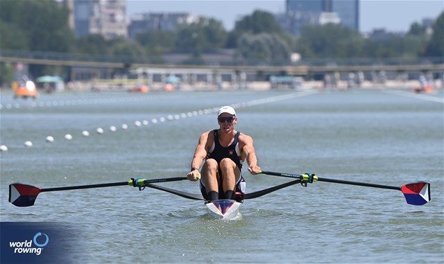 Isaiah Harrison, Men's Single Sculls, United States of America, 2023 World Rowing Under 23 Championships, Plovdiv, Bulgaria © Maren Derlien / MeinRuderBild.com