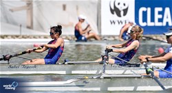 Simla Suay Alinci (b), Irmak Fertug (s), Lightweight Women's Pair, Turkiye, 2023 World Rowing Under 23 Championships, Plovdiv, Bulgaria © Detlev Seyb / MeinRuderBild.com