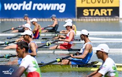 Zong-Chen Wu (b), Cheng-Yu Chen (s), Men's Pair, Chinese Taipei, 2023 World Rowing Under 23 Championships, Plovdiv, Bulgaria © Detlev Seyb / MeinRuderBild.com