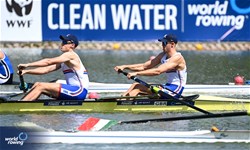 Harry Geffen (b), Miles Beeson (s), Men's Pair, Great Britain, 2023 World Rowing Under 23 Championships, Plovdiv, Bulgaria © Detlev Seyb / MeinRuderBild.com