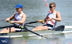 Trygve Bye Loeken (b), Aksel Wergeland (s), Men's Pair, Norway, 2023 World Rowing Under 23 Championships, Plovdiv, Bulgaria © Detlev Seyb / MeinRuderBild.com