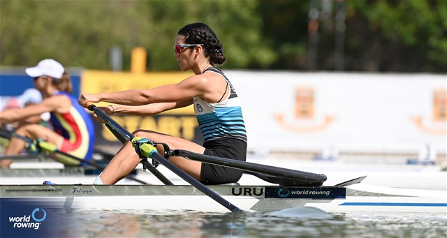 Nicole Yarzon, Lightweight Women's Single Sculls, Uruguay, 2023 World Rowing Under 23 Championships, Plovdiv, Bulgaria © Detlev Seyb / MyRowingPhoto.com