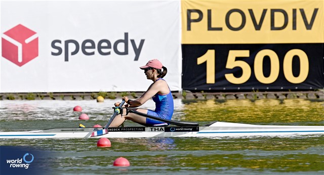 Rawiwan Sukkaew, Lightweight Women's Single Sculls, Thailand, 2023 World Rowing Under 23 Championships, Plovdiv, Bulgaria, © Detlev Seyb / MyRowingPhoto.com