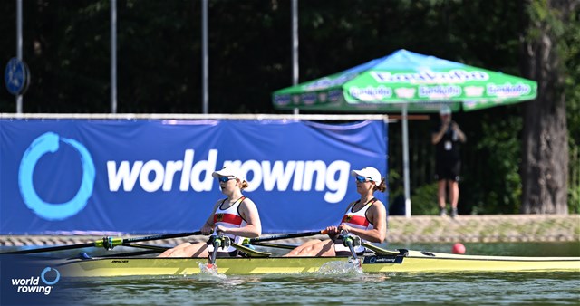 Harriet Wappler-Niemeyer (b), Charlotte Luster (s), Women's Double Sculls, Germany, 2023 World Rowing Under 23 Championships, Plovdiv, Bulgaria, © Detlev Seyb / MyRowingPhoto.com