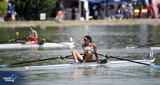 Nicole Yarzon, Lightweight Women's Single Sculls, Uruguay, 2023 World Rowing Under 23 Championships, Plovdiv, Bulgaria © Detlev Seyb / MyRowingPhoto.com