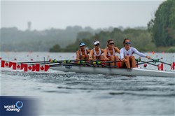 Julia Teixeira (b), Clara Van Dyk, Madeson Scott, Autumn Crowe (s), Women's Quadruple Sculls, Canada, 2023 World Rowing Under 19 Championships, Paris, France © World Rowing / Benedict Tufnell