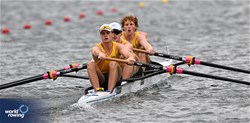 Oscar St Pierre (b), Tane Potts, Doogal Mckenzie, Joseph Lynch (s), Ryder Taylor (c), Men's Coxed Four, Australia, 2023 World Rowing Under 19 Championships, Paris, France © Detlev Seyb / MyRowingPhoto.com