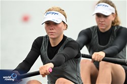 Kira Kavalenka (b), Milana Darakhavets (s), Women's Pair, Individual Neutral Athlete, 2023 World Rowing Under 19 Championships, Paris, France © Detlev Seyb / MyRowingPhoto.com