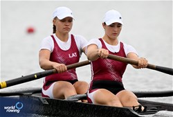 Daniela Strode (b), Jekaterina Simanovica (s), Women's Pair, Latvia, 2023 World Rowing Under 19 Championships, Paris, France © Detlev Seyb / MyRowingPhoto.com